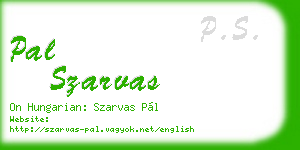 pal szarvas business card